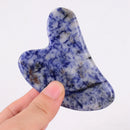 Sodalite Sawtooth Face Roller Natural Stone Body Care Gua Sha Massage Tool Acupuncture Health Beauty Set