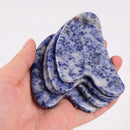 Sodalite Sawtooth Face Roller Natural Stone Body Care Gua Sha Massage Tool Acupuncture Health Beauty Set