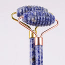 Sodalite Sawtooth Face Roller Natural Stone Body Care Gua Sha Massage Tool Acupuncture Health Beauty Set