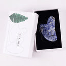 Sodalite Sawtooth Face Roller Natural Stone Body Care Gua Sha Massage Tool Acupuncture Health Beauty Set