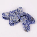 Sodalite Sawtooth Face Roller Natural Stone Body Care Gua Sha Massage Tool Acupuncture Health Beauty Set