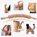 Body Fascia Massager Anti-slip Handle Wood Grooved Gear Arms Legs Thighs Buttocks Smooth Roller Massager For Relaxation〔DD329〕