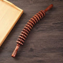 Body Fascia Massager Anti-slip Handle Wood Grooved Gear Arms Legs Thighs Buttocks Smooth Roller Massager For Relaxation〔DD329〕