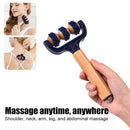1pcs Wooden 3 Wheeled Handheld Massage Roller Tool, Ergonomic Design, Lightweight and Compact for Home,Office,or Travel,All Ages