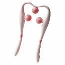 Vibration Cervical Massage Instrument Three-level Adjustment Triple Balls Neck Massager Roller Ergonomic Extended Handle