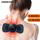Electric Neck Massager Mini Cervical Back Patch Muscle Relieve Fatigue Stimulator Massageador Mat Pad Home Use Massage Tool