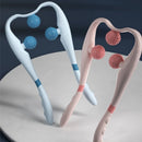 Vibration Cervical Massage Instrument Three-level Adjustment Triple Balls Neck Massager Roller Ergonomic Extended Handle