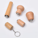 Wooden Roller Face Massager Rotatable Metal Ball Massage Stick Portable Meridian Acupoint Relief Body Beauty Massage Tool