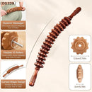 Body Fascia Massager Anti-slip Handle Wood Grooved Gear Arms Legs Thighs Buttocks Smooth Roller Massager For Relaxation〔DD329〕