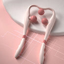 Vibration Cervical Massage Instrument Three-level Adjustment Triple Balls Neck Massager Roller Ergonomic Extended Handle