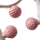 Vibration Cervical Massage Instrument Three-level Adjustment Triple Balls Neck Massager Roller Ergonomic Extended Handle