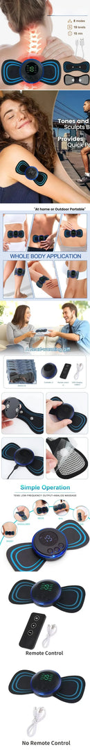 Electric Neck Massager Mini Cervical Back Patch Muscle Relieve Fatigue Stimulator Massageador Mat Pad Home Use Massage Tool