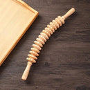 Body Fascia Massager Anti-slip Handle Wood Grooved Gear Arms Legs Thighs Buttocks Smooth Roller Massager For Relaxation〔DD329〕