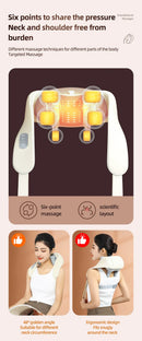Neck And Shoulder Massager, USB Rechargeable Portable Neck And Shoulder Massager, Ergonomic Design for Back, Legs, Shoulder N
