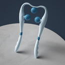 Vibration Cervical Massage Instrument Three-level Adjustment Triple Balls Neck Massager Roller Ergonomic Extended Handle