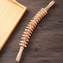 Body Fascia Massager Anti-slip Handle Wood Grooved Gear Arms Legs Thighs Buttocks Smooth Roller Massager For Relaxation〔DD329〕