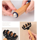 1pcs Wooden 3 Wheeled Handheld Massage Roller Tool, Ergonomic Design, Lightweight and Compact for Home,Office,or Travel,All Ages