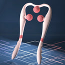 Vibration Cervical Massage Instrument Three-level Adjustment Triple Balls Neck Massager Roller Ergonomic Extended Handle